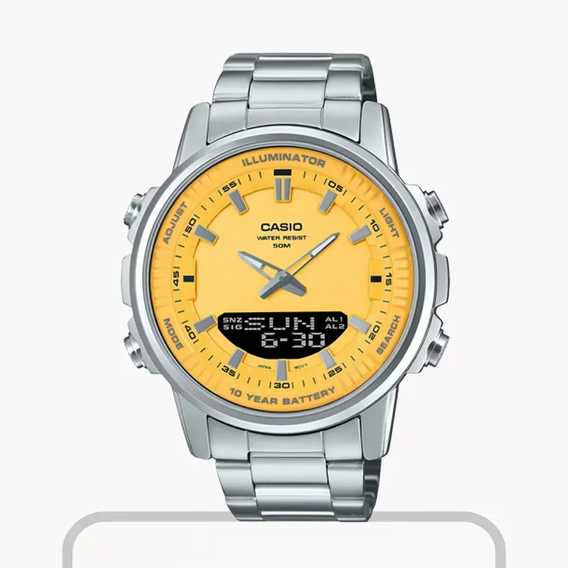 Casio Yellow Dial Sports Dual Time Men’s Watch  AMW-880D-9AV